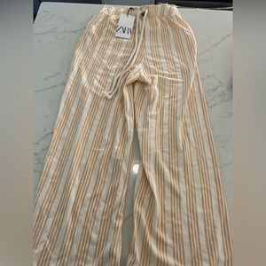 Zara wide leg stripe pants